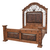 Monterrey Tooled Leather & Scrollwork Bed - Queen