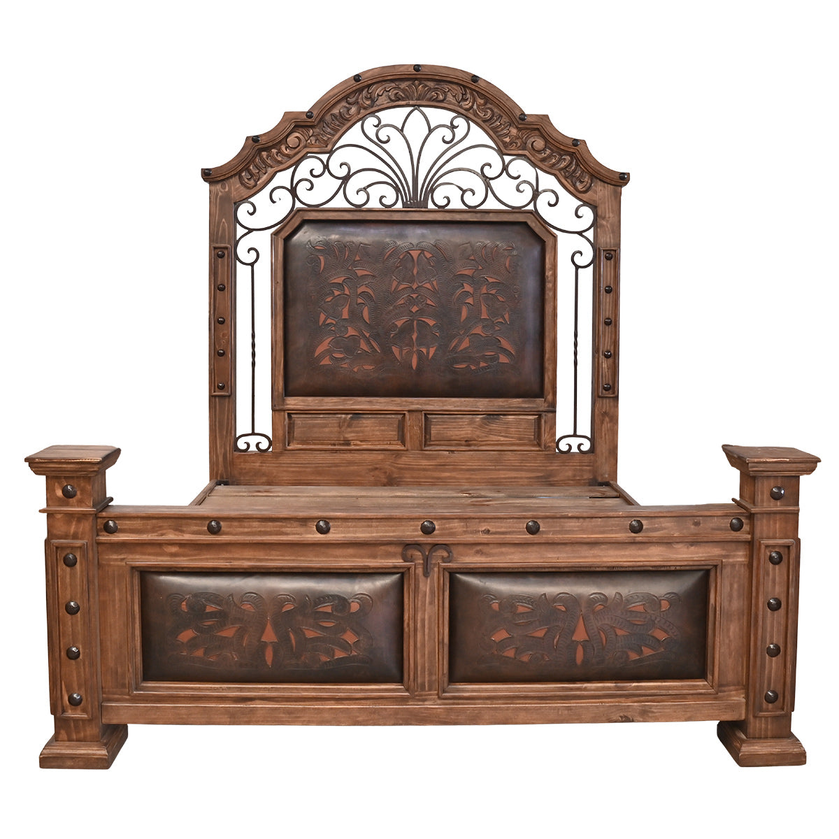 Monterrey Tooled Leather & Scrollwork Beds