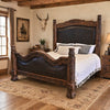 Guadalajara Carved Wood & Leather Bed - King