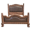 Guadalajara Carved Wood & Leather Bed - King