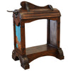 Natchez Wood & Copper Saddle Stand - Turquoise Finish