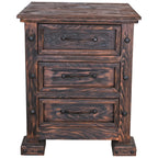 Leather Tooled Panel Nightstand