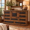 Tooled Leather 72 Inch Buffet