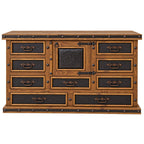 Tooled Leather 72 Inch Buffet