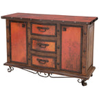 Sunfire Carved Wood & Copper Buffet