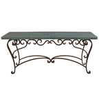 Long Rustic Turquoise Sofa Table