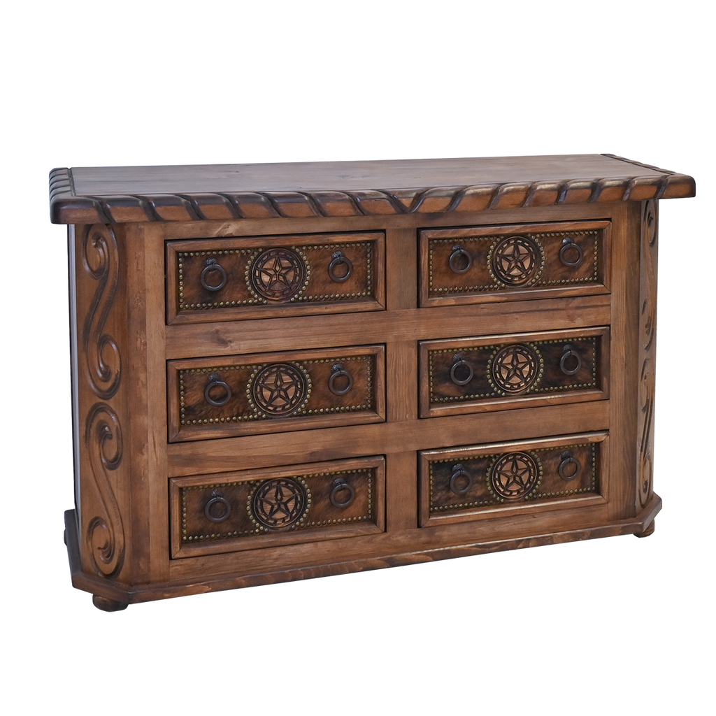 Texas Star Cowhide 6-Drawer Dresser