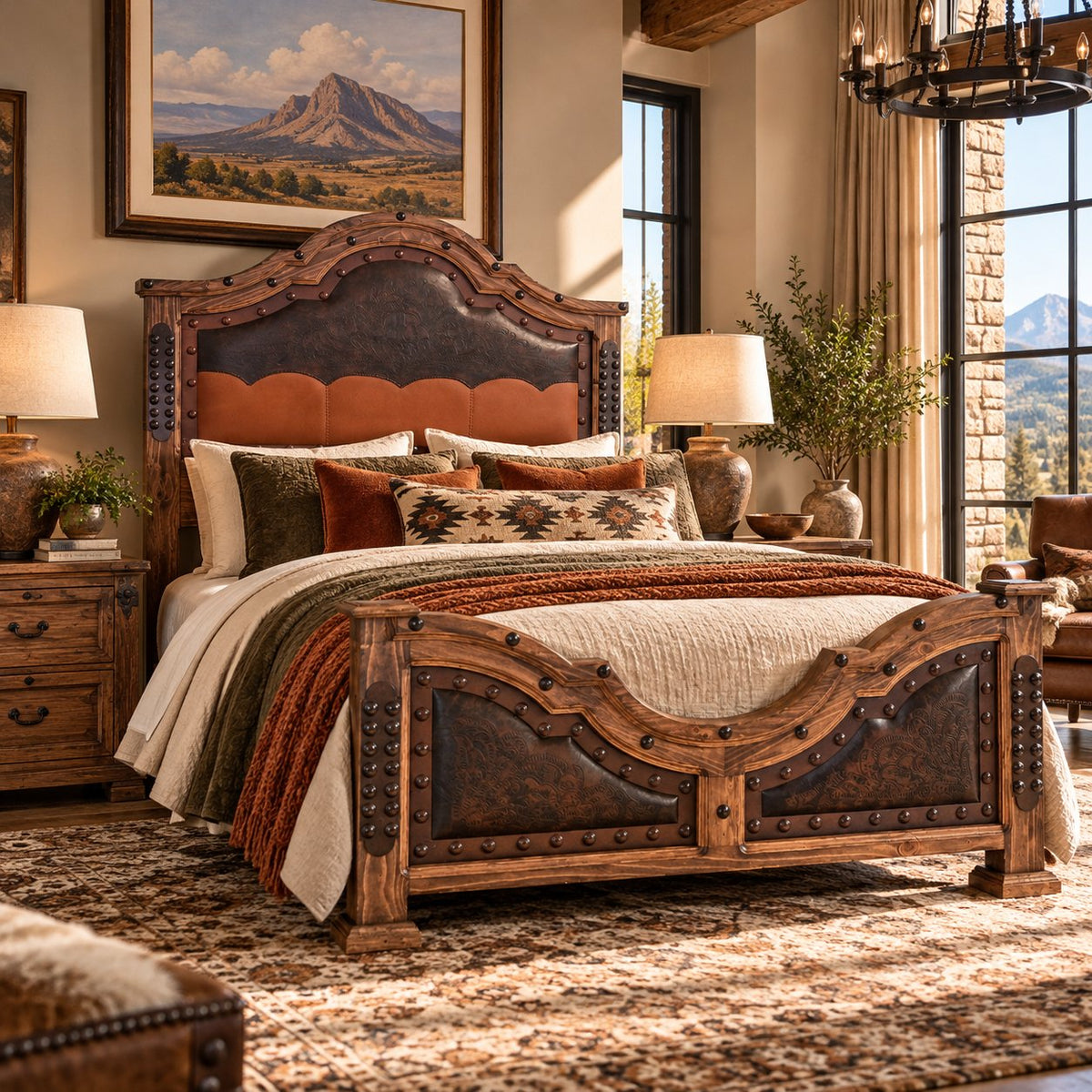 Kensington Tooled Leather Bedroom Furniture Collection