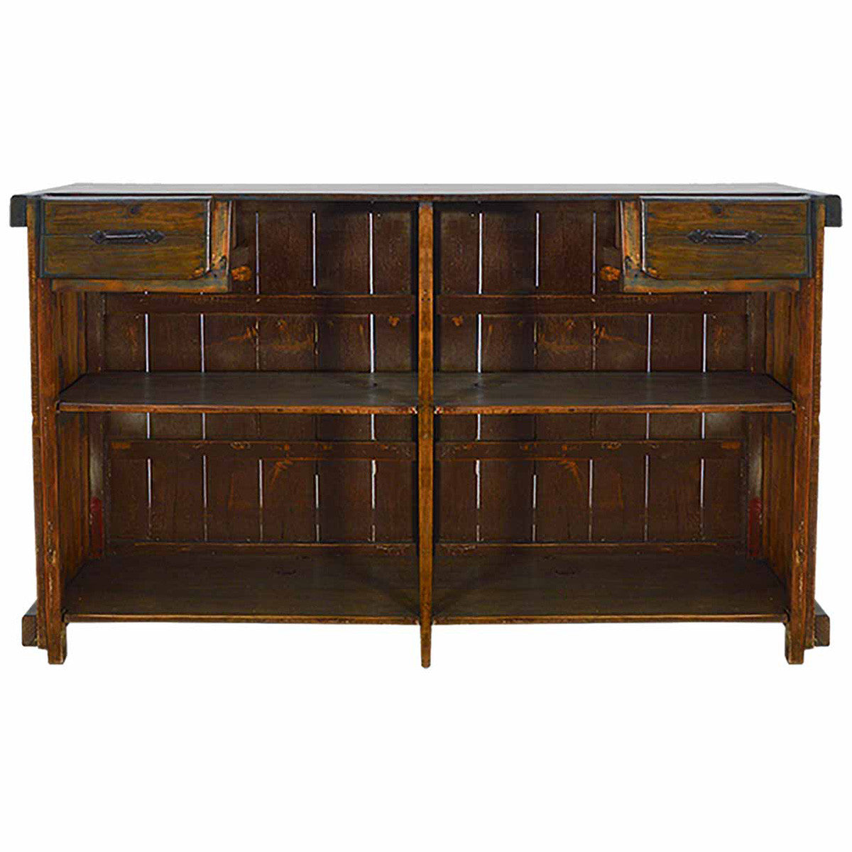 Montana Reclaimed Wood Bar with Hand Carved Detail