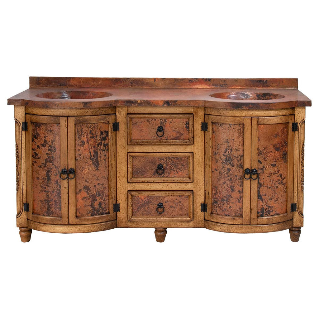 Ranch House Copper Top Double Vanity