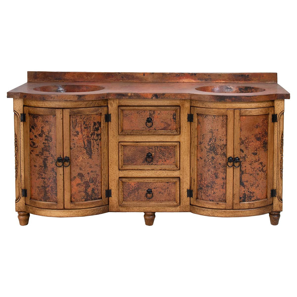 Ranch House Copper Top Double Vanity
