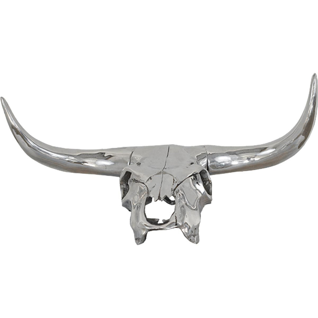 Polished Pewter Cow Skull