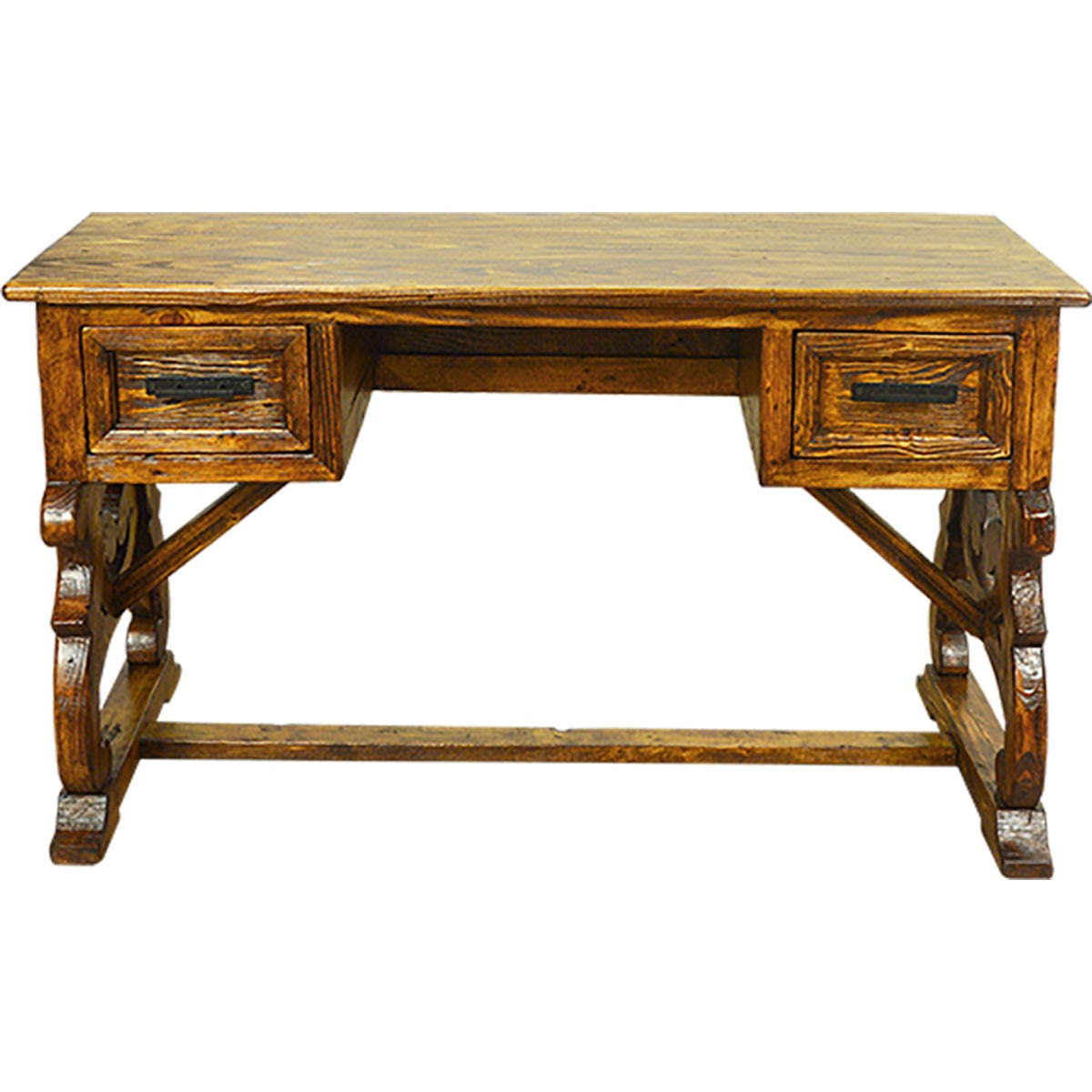 Duluth Reclaimed Wood Desk with Carved Legs