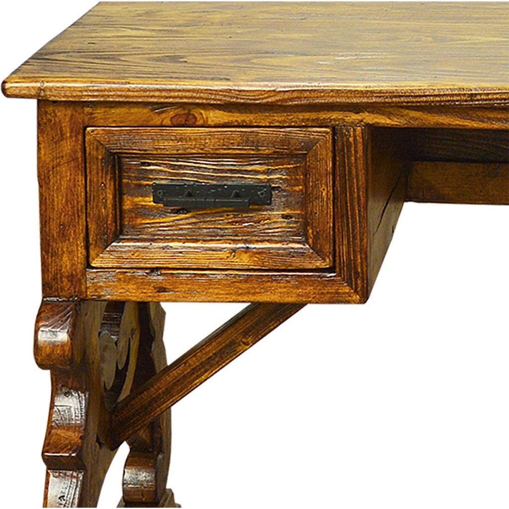Duluth Reclaimed Wood Desk with Carved Legs