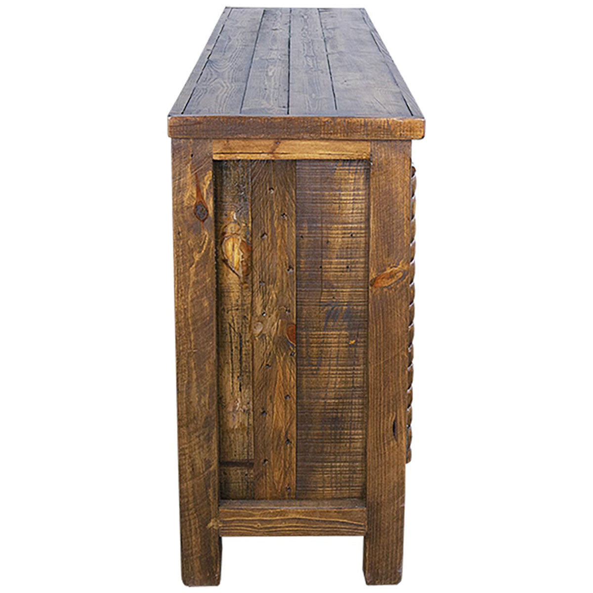 Brandon Hand Carved Sideboard with Wine Rack - Turquoise