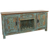 Brandon Hand Carved Sideboard with Wine Rack - Multicolor