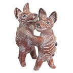Southwest Dancing Dogs Clay Sculpture