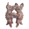 Southwest Dancing Dogs Clay Sculpture