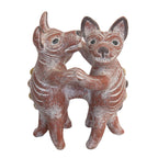 Southwest Dancing Dogs Clay Sculpture