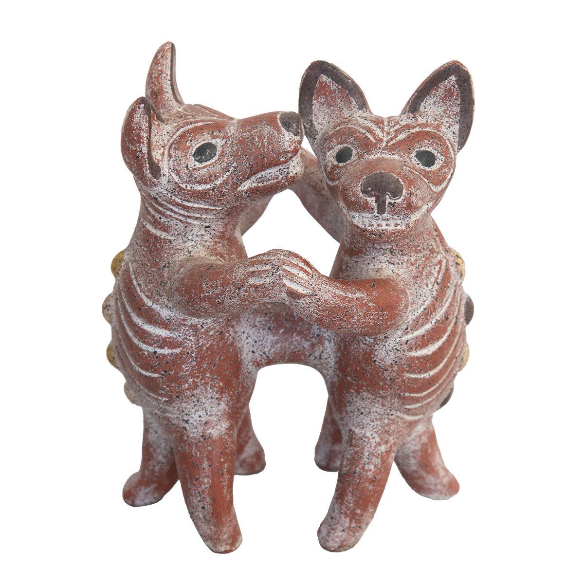Southwest Dancing Dogs Clay Sculpture