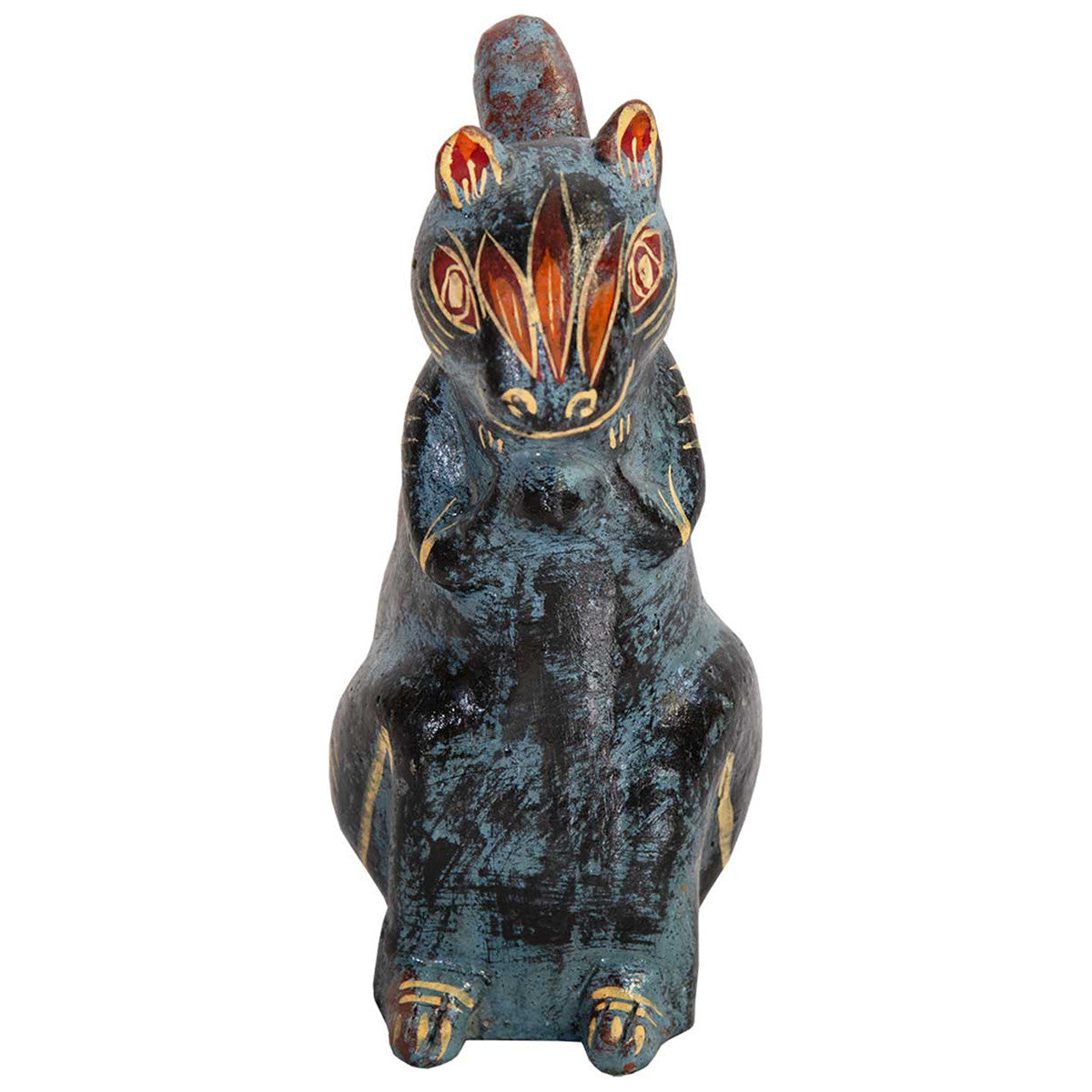 Midnight Fiesta Clay Squirrel Sculpture