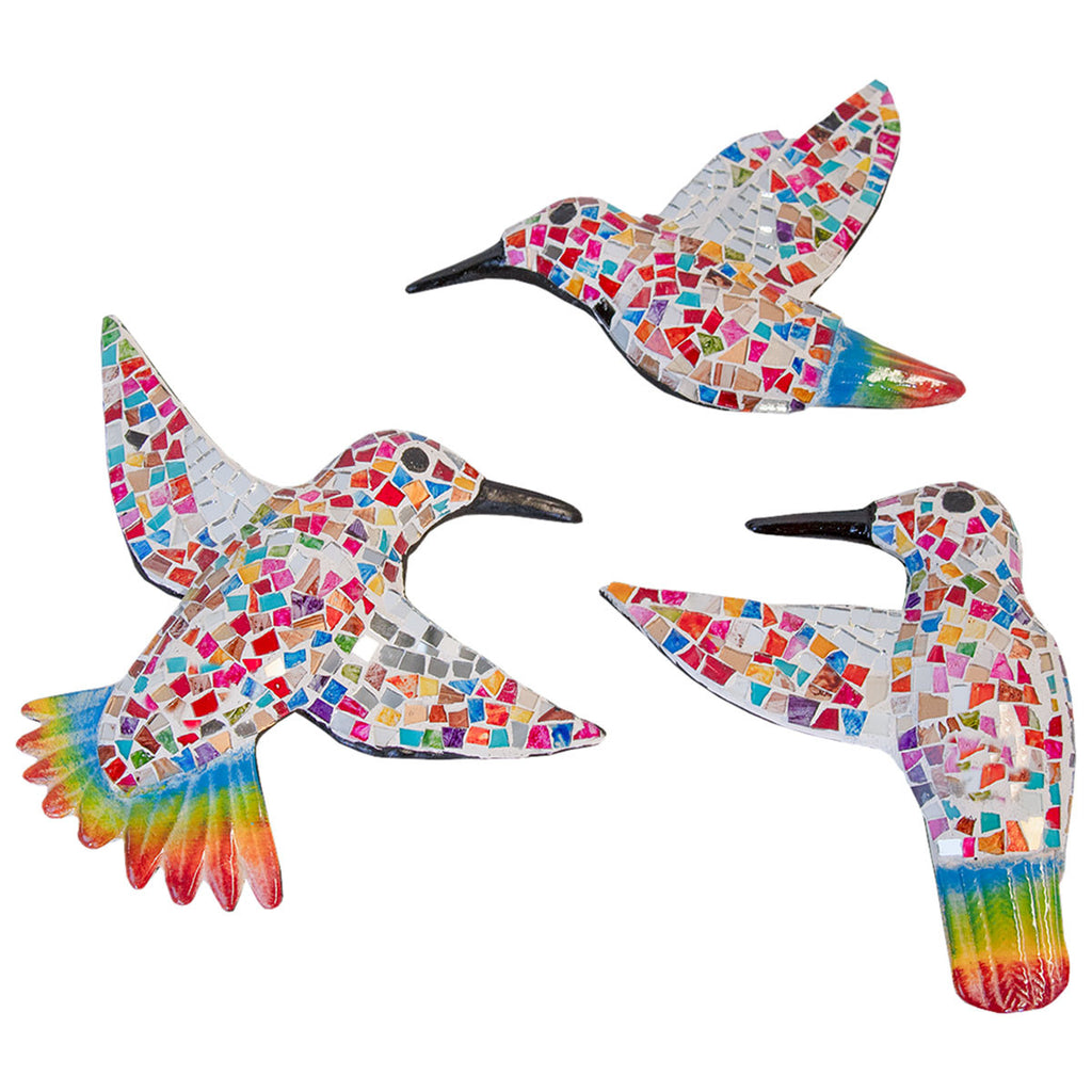 Mosaic Hummingbirds Multicolor - Set of 3