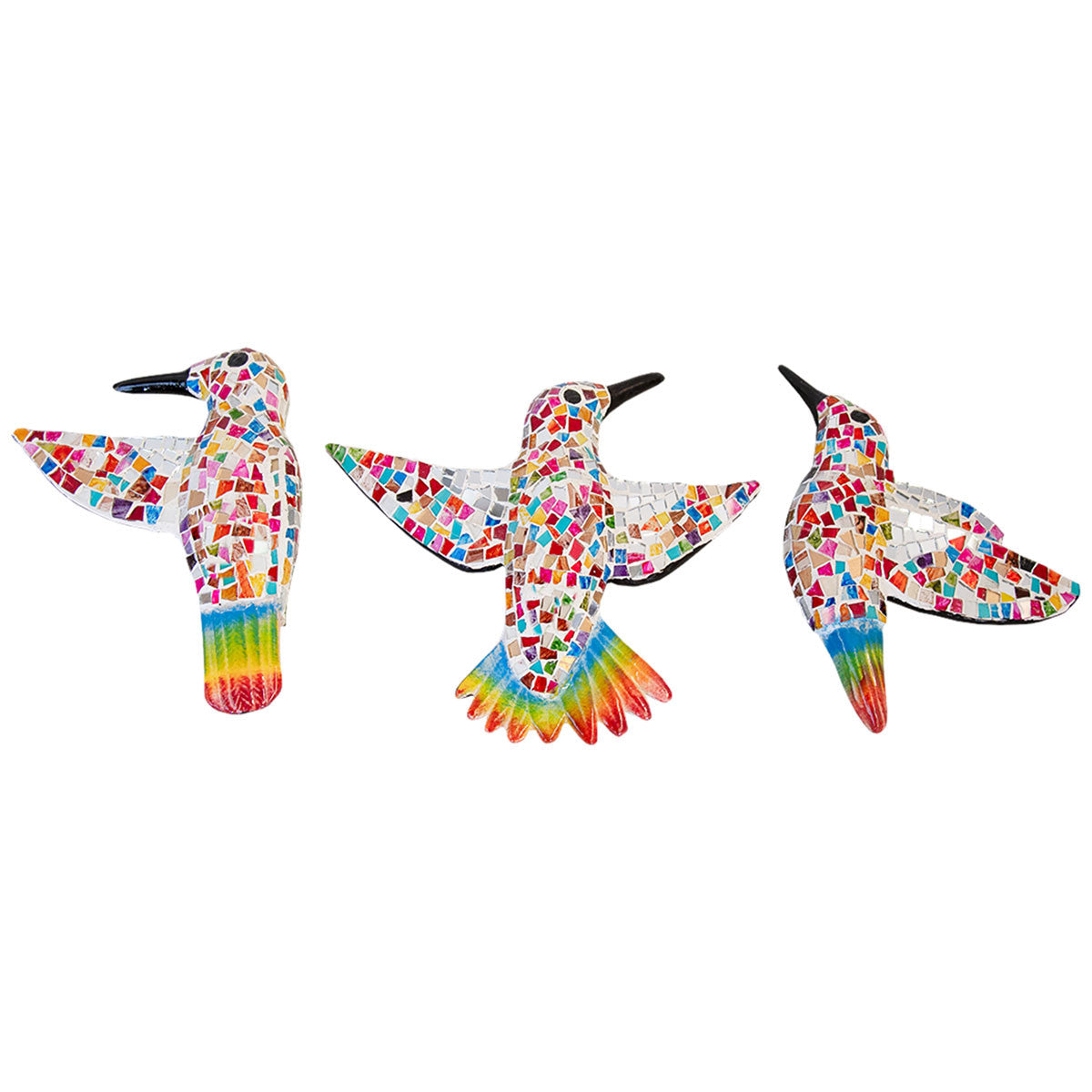Mosaic Hummingbirds Multicolor - Set of 3