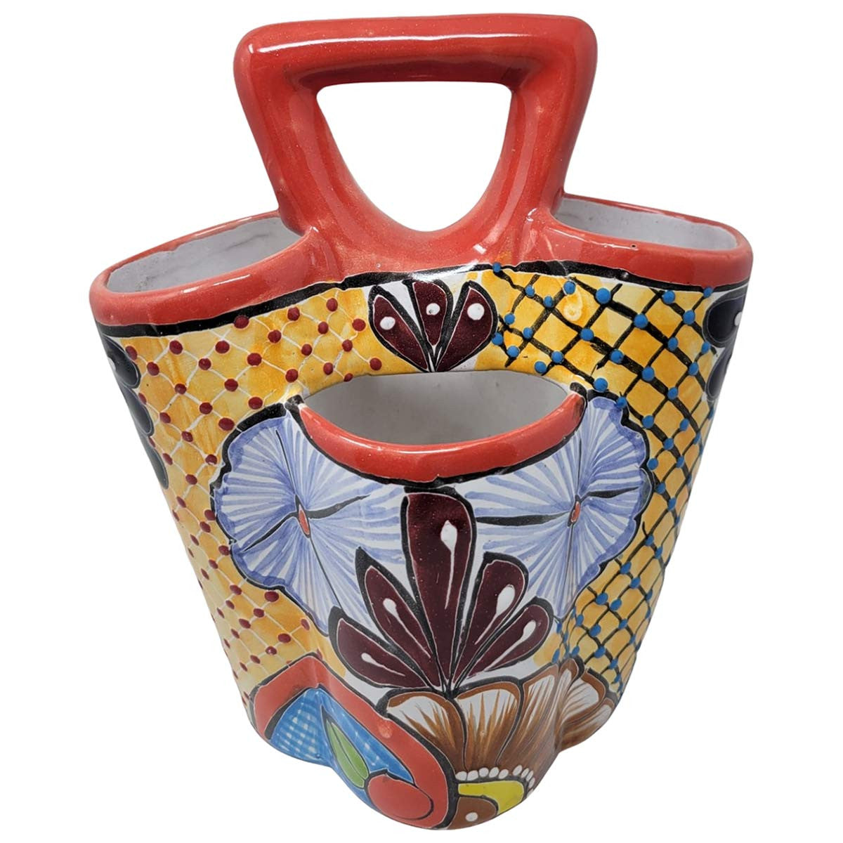Brown Flower Cutlery Caddy