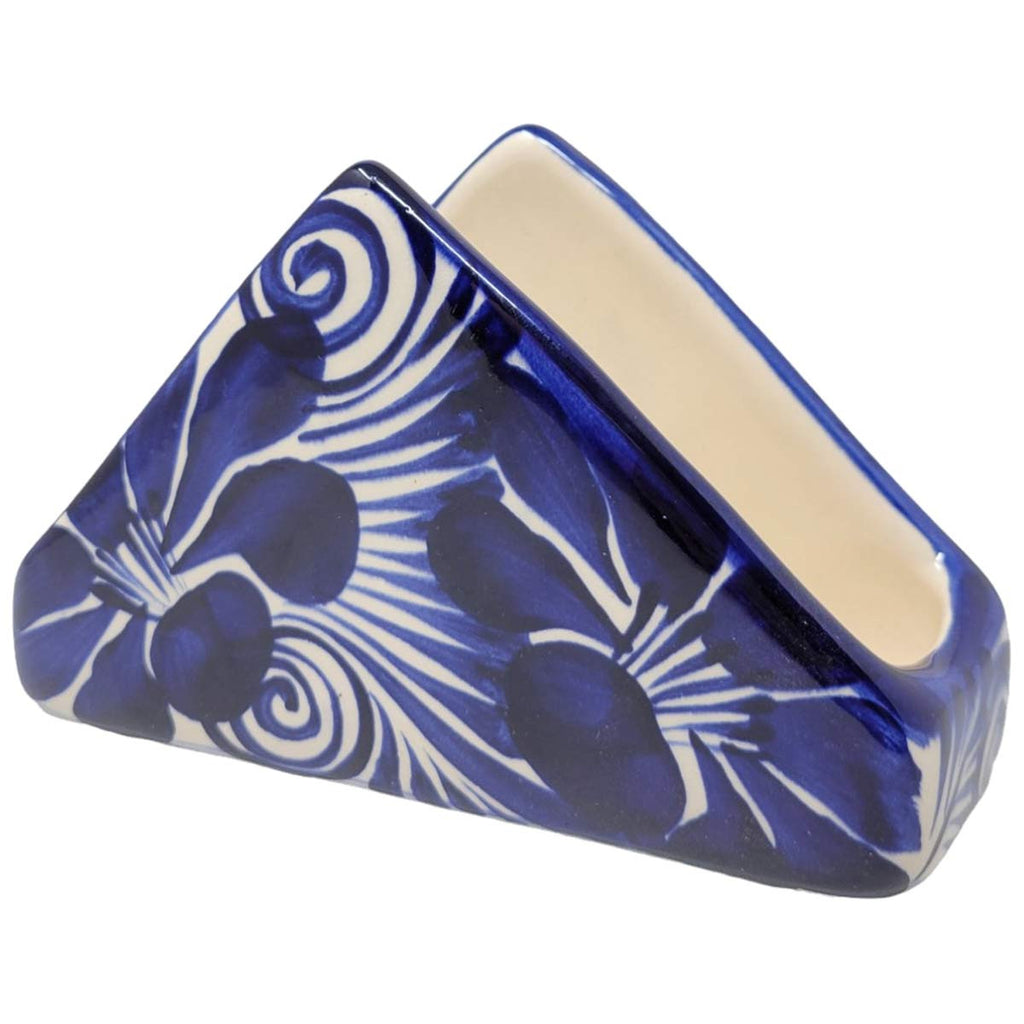 Cobalt Flowers Napkin Holder
