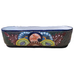 Green Flower Oval Planter