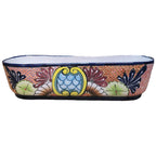 Maroon Flower Oval Planter