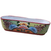Blue Flower Oval Planter