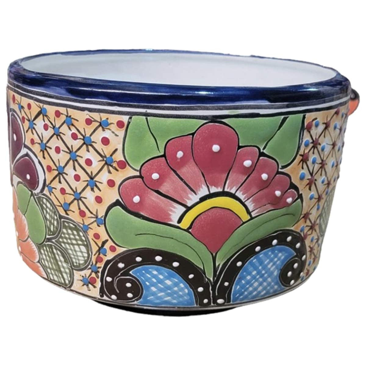 Pink Flower Wheel Planter