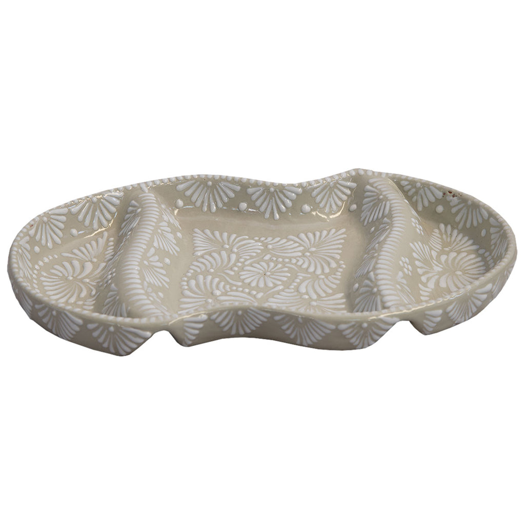 Pascoe Talavera Appetizer Plate - Sand & White