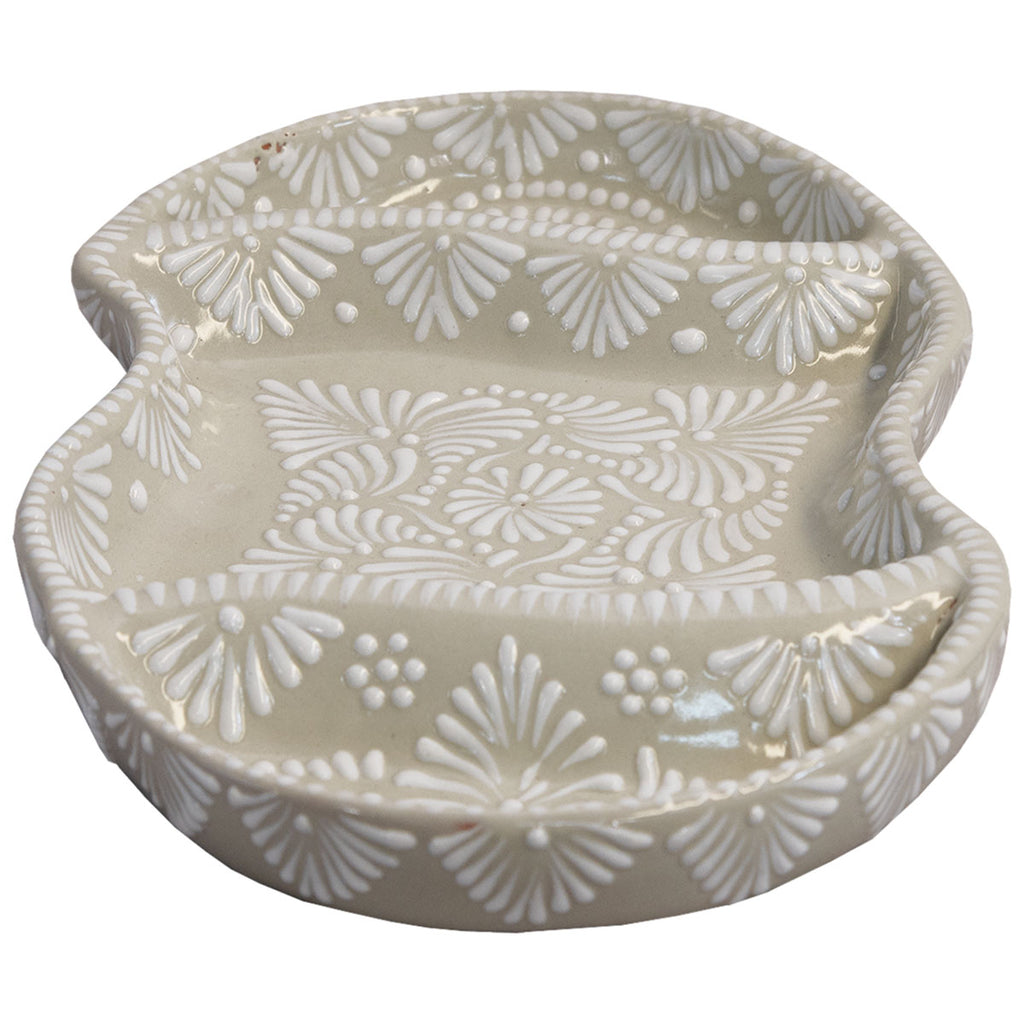 Pascoe Talavera Appetizer Plate - Sand & White