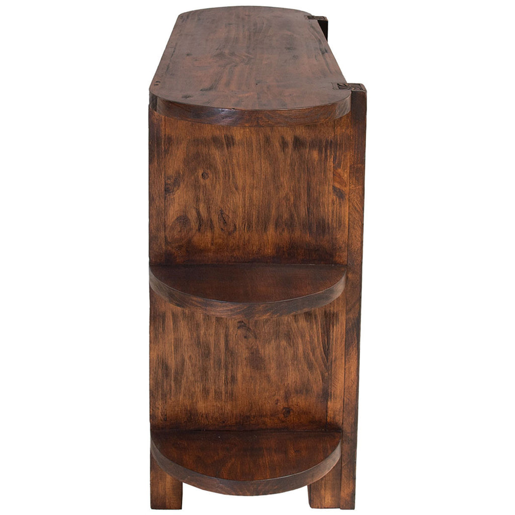 Trapper Wood Buffet with Embossed Leather Panels