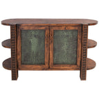 Trapper Wood Buffet with Embossed Leather Panels