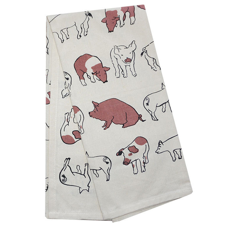 Piggies All Over Kitchen Towel - Set of 4