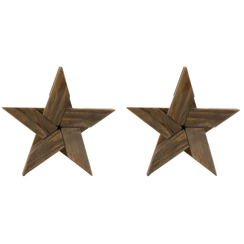 Wooden Star Wall Art - Set of 2