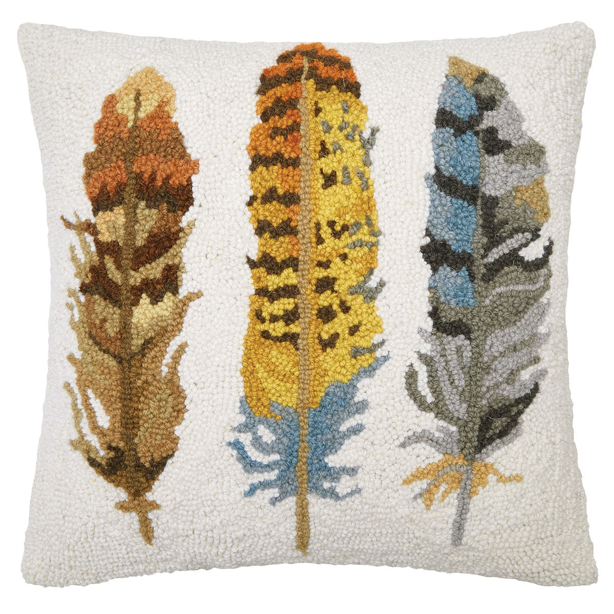 Twilight Feathers Hooked Wool Pillow & Rug