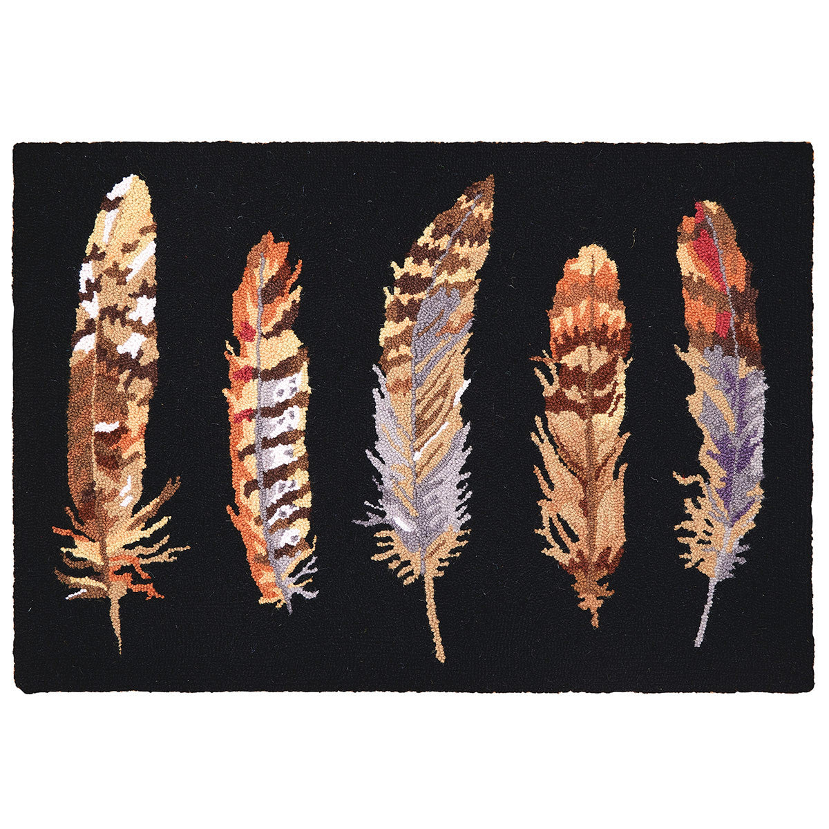 Twilight Feathers Hooked Wool Pillow & Rug