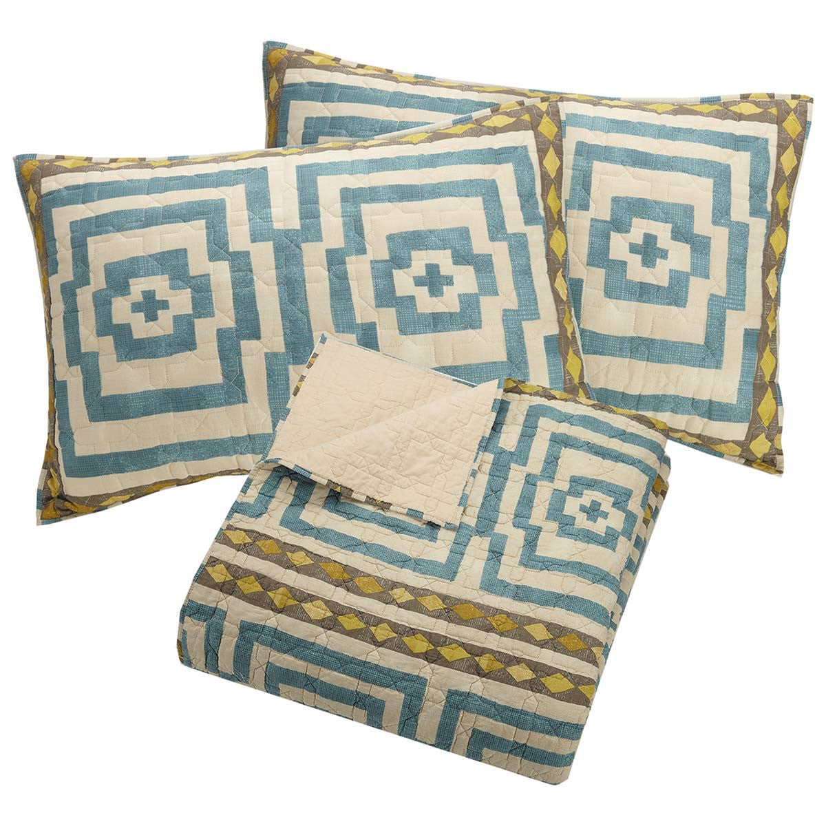 Diamond Mirage Blue Quilt Bedding Collection