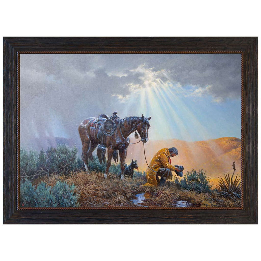 Drought's End Framed Canvas