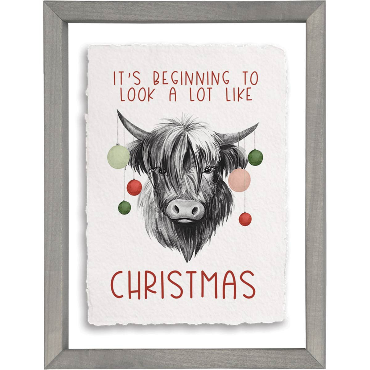 Festive Yak Framed Wall Art