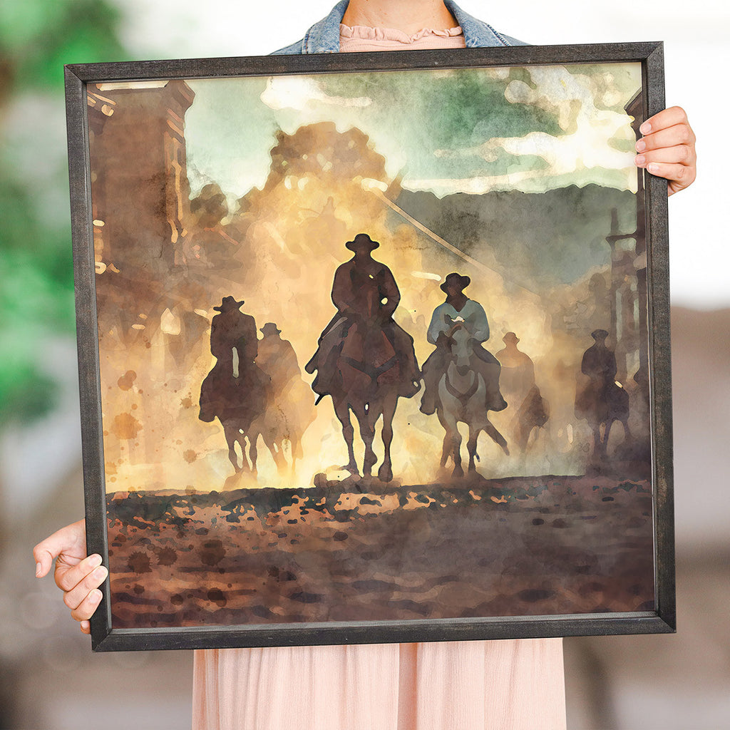 Dusty Trails Cowboy Framed Wall Art