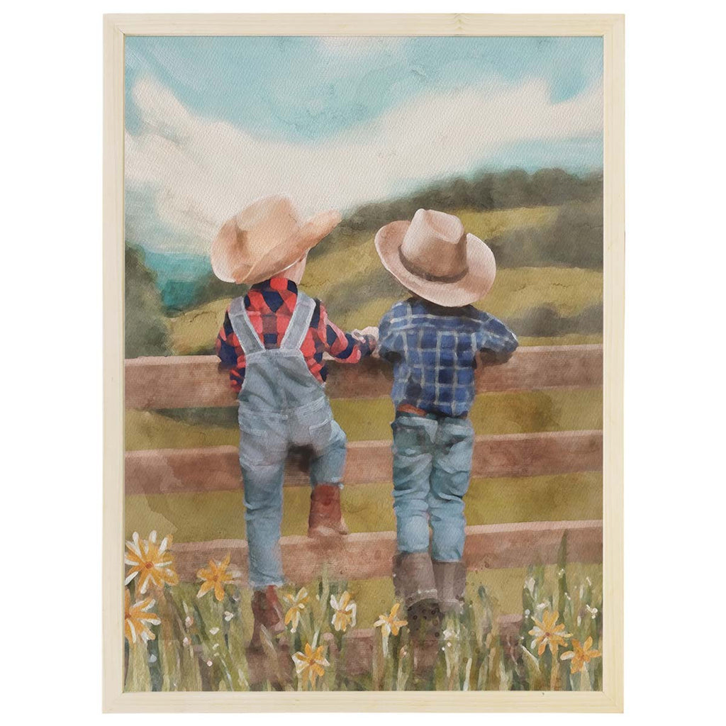 Little Cowboys Framed Wall Art
