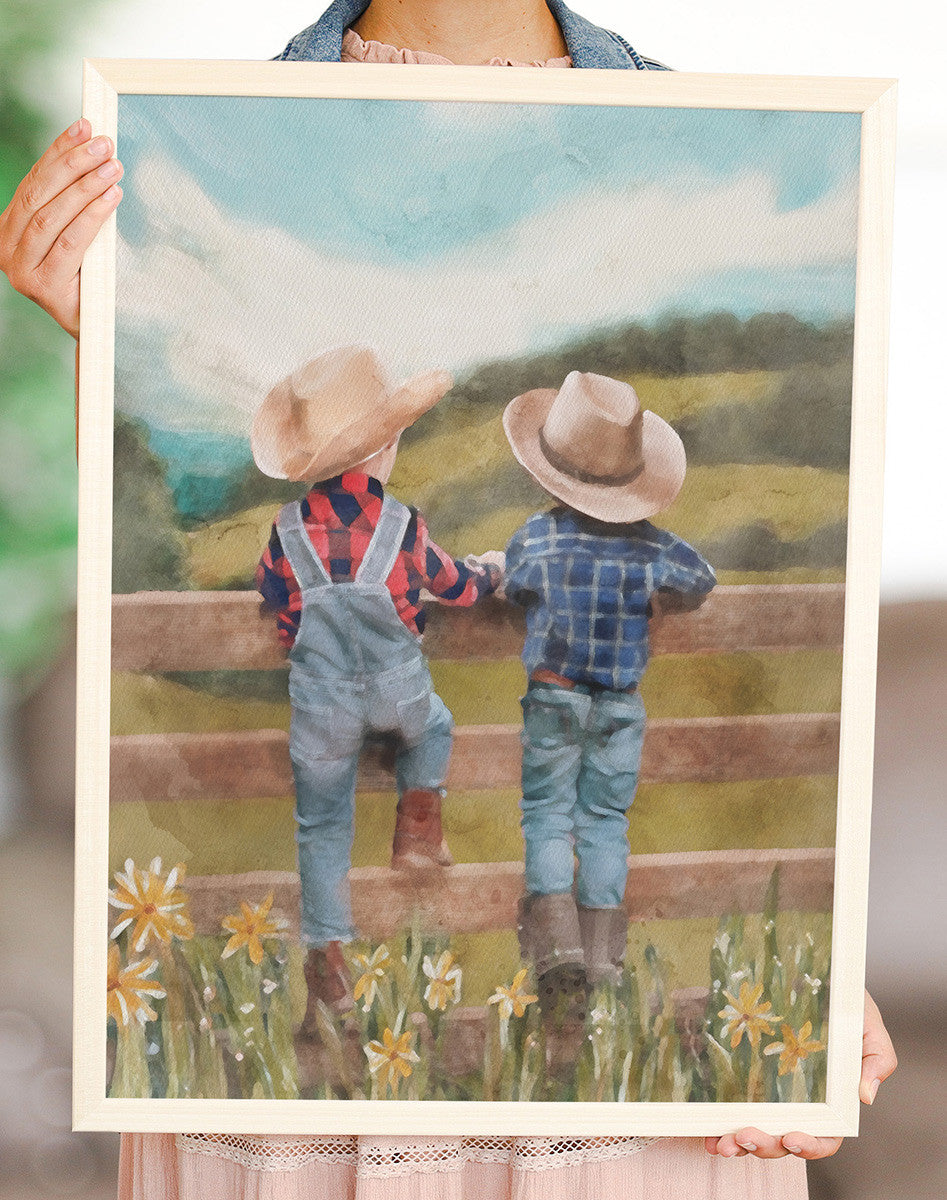 Little Cowboys Framed Wall Art