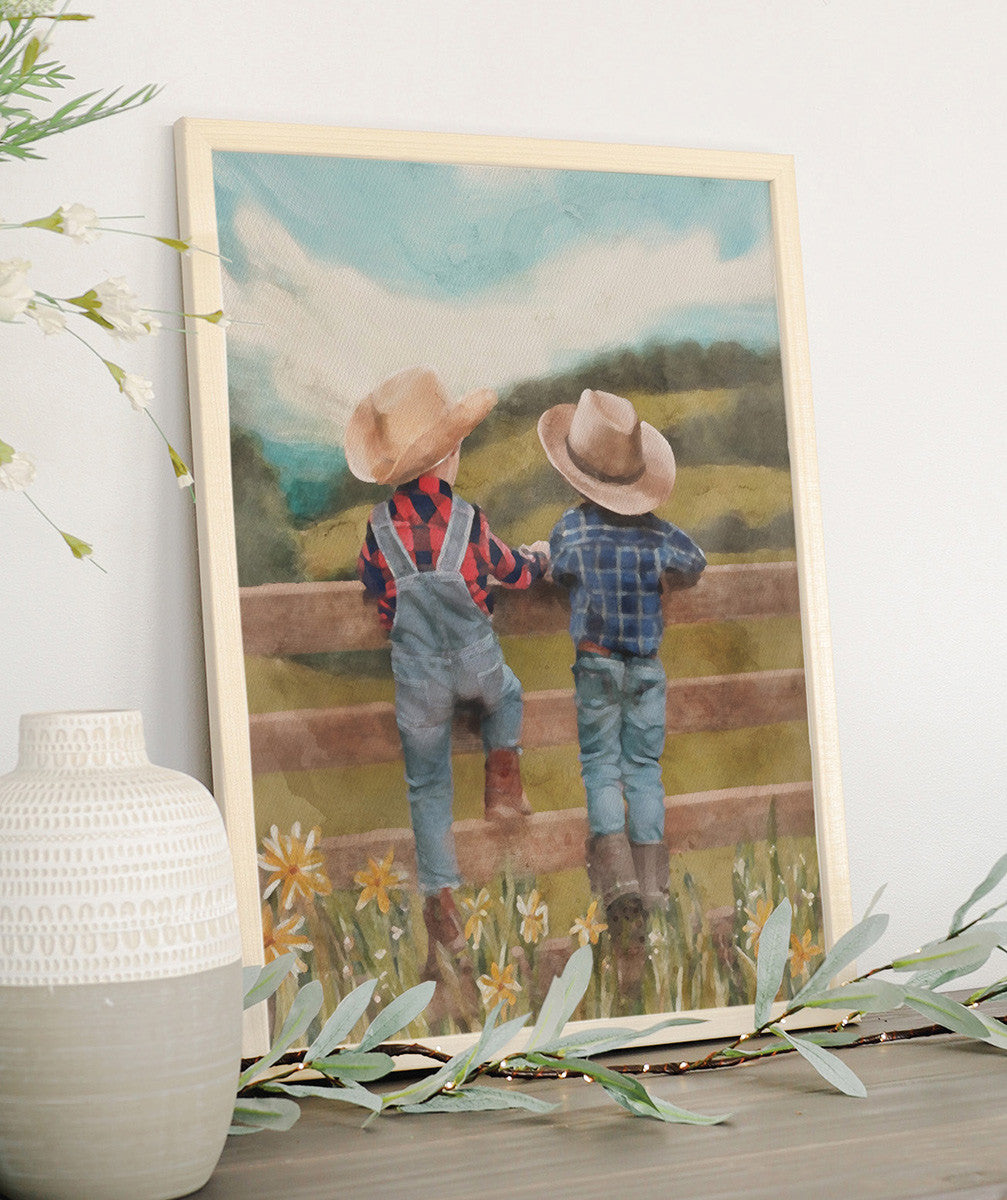 Little Cowboys Framed Wall Art