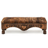 Western Scroll Carved Cowhide Bench