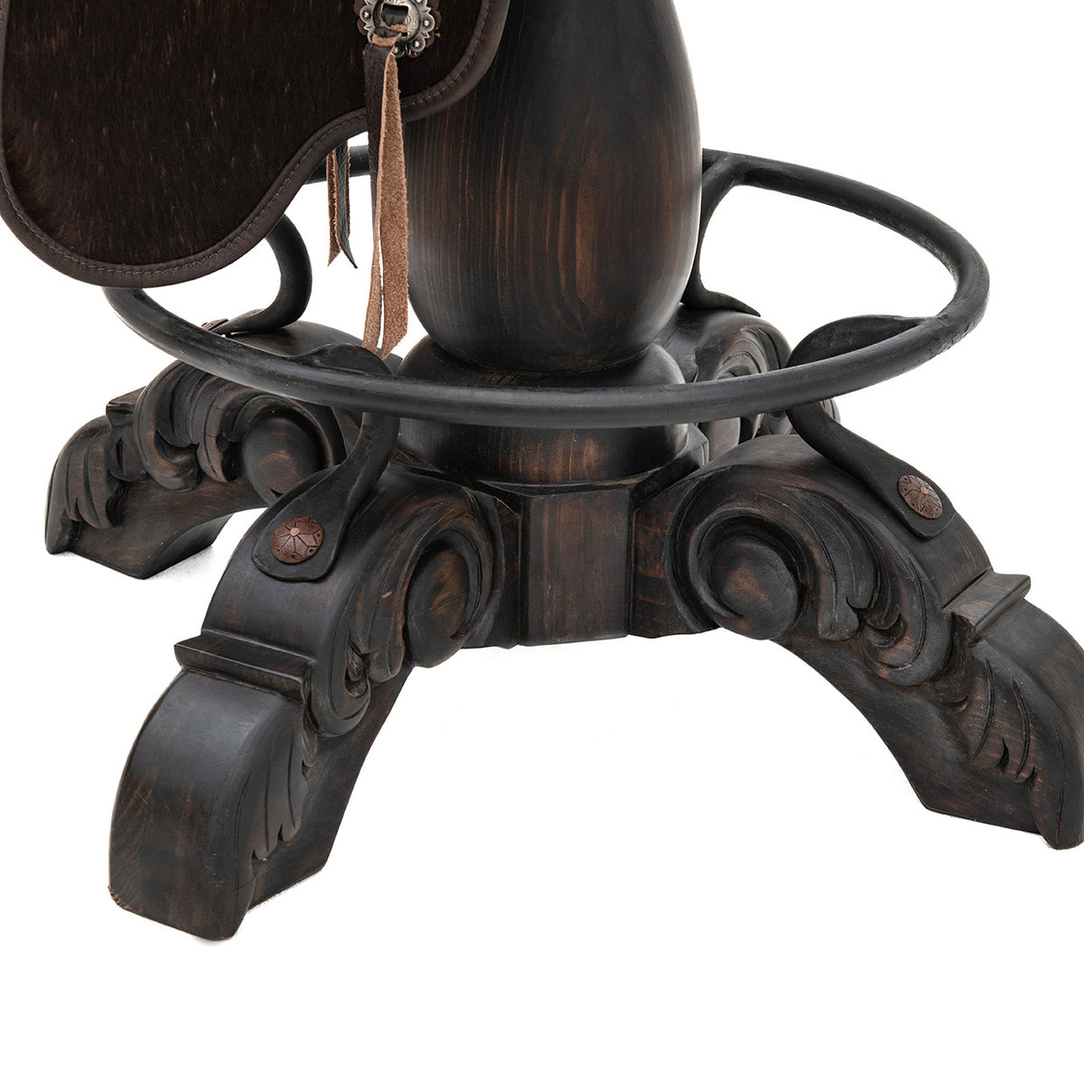 Canyon Ranch Tooled Leather Saddle Barstool - Burnt Brown | Lone Star ...